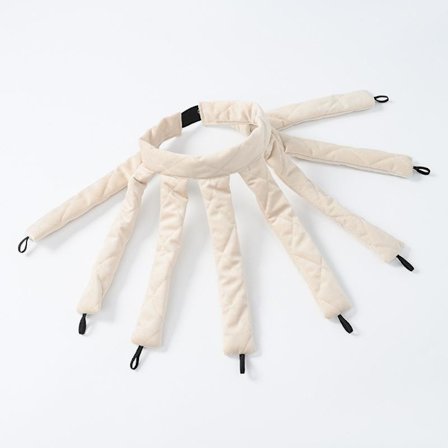 Fløjlsblæksprutte krøllet hår artefakt doven blæksprutte krøllejern sovepandebånd uden varmt krøllejern. Beige