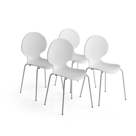 Stuhl POMONA, weiß, 4 Stück/Packung