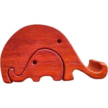 Mobiltelefonställ, Elefanttelefonställ i trä, Avtagbart mobiltelefonställ i trä, Mobiltelefonhållare i trä för hemmakontor