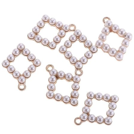 Hængende modeøreringe øreringe vedhæng ørering med perledekoration #7