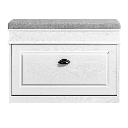 SoBuy valkoinen kenkäteline 1 laatikon kanssa 75x24x51cm, toiminnallinen FSR82-L-WG