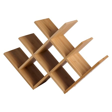 Vinreol i bambus til 8 flasker med et stilfuldt og naturligt de