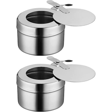 Brenselholder med lokk i rustfritt stål, Chafer-veke, brensel- og hermetikkvarmer