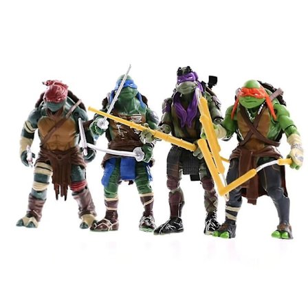 Cartoon Ninja Turtles Figur Leksaker 4st 5 tum Actionfigur Klassisk Modell Playset Present Till Barn [DB]