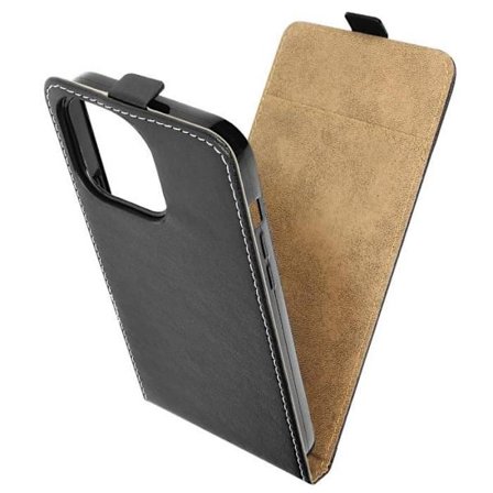 Fodral med vertikal lock - iPhone - 14 Pro Max - Syntetiskt läder - Svart - Magnetisk stängning