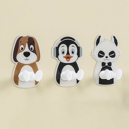 Förpackad strömkabelkontakt hållare väggmonterad djur klistermärke krok uttag förvaringsställ