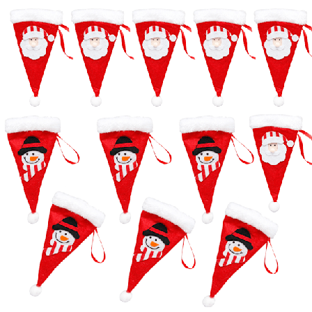 Festlige Nisselue Bestikkholdere, Julebestikkholdere for Perfekt Dekorasjon, Non-Woven Stoff for Holdbar Bruk i Julehøytiden