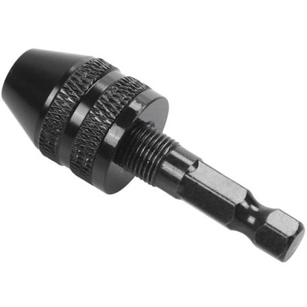 0,3-3,6 mm slagchucknyckellös skruvmejselnyckeladapter 1/4" skaft svart borr