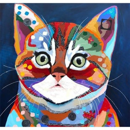 Diamantmålning Katt Kits för Vuxna 5D Färgglada Djur Måla efter