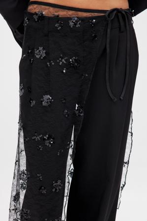 NA-KD Jupe transparente à sequins - Jupes mi-longues - Noir - XS (EU 32)