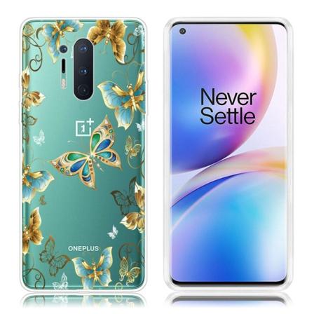 Deco OnePlus 8 Pro kuoret - Metalliset perhoset Multicolor