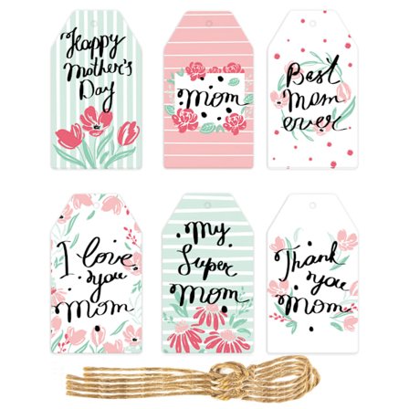 60 Mors Dag-etiketter, Glad Mors Dag, Älskar Blommor, Presentdekoration