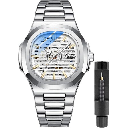 Nyt automatisk mekanisk ur til mænd, luksusmærke, herreur, lysende armbåndsur, vandtæt rustfrit stål