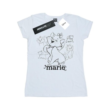 Disney Womens/Ladies Marie Collage Sketch Bomull T-shirt M Vit