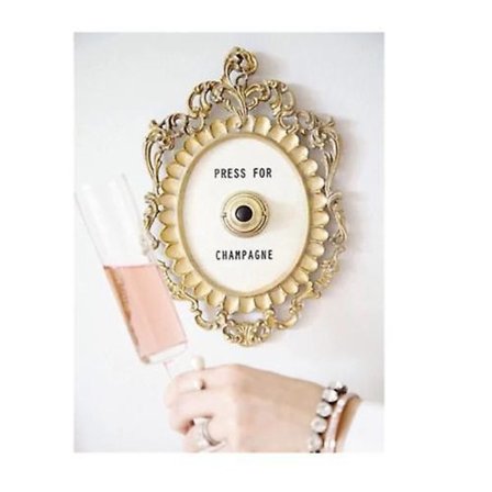 Ring Mini Press For Champagne Button, Press For Champagne Dørklokke -m