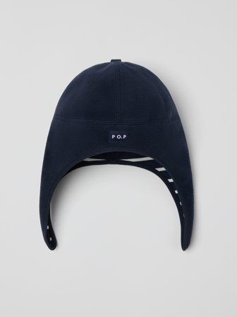 Hjelmlue vindfleece - 46 - barneklær - blue - Polarn O. Pyret