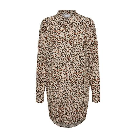 Noisy May Nmfiona Oversize Shirt SP , Beige , Dames , Maat: M