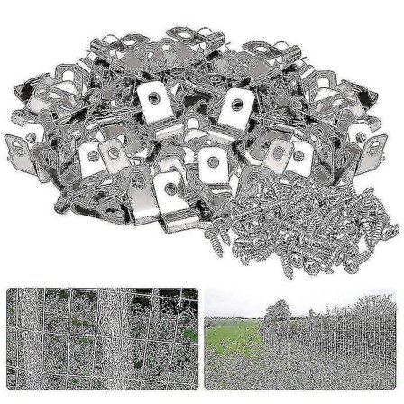 100 stk. Gjerdeklemmer med skruer, monteringsklemmer for jordbruksgjerde