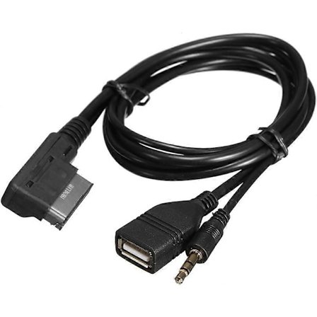 AMI MMI MDI till AUX Kabeladapter, 3.5mm Jack Musik Ljudgränssnitt USB Laddare AUX Ingångskabel Adapter 1.4m Kabel för A