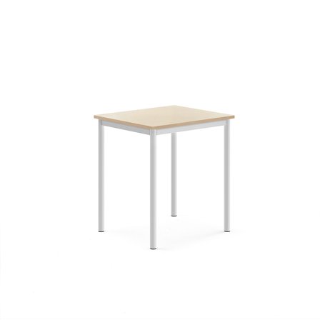 Tisch BORÅS, 700x600x760 mm, Birke Laminat, weiß