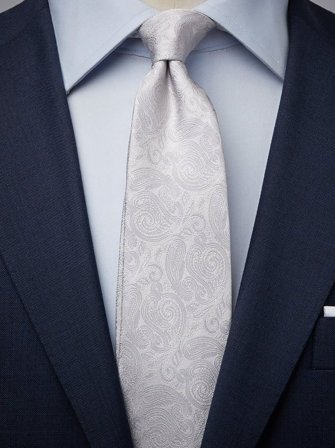 John Henric Men's Silberne Formelle Krawatte Size 8