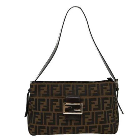 Fendi Vintage, Pre-owned Shoulder Bag Bruin, Dames, Maat:ONE Size,leer