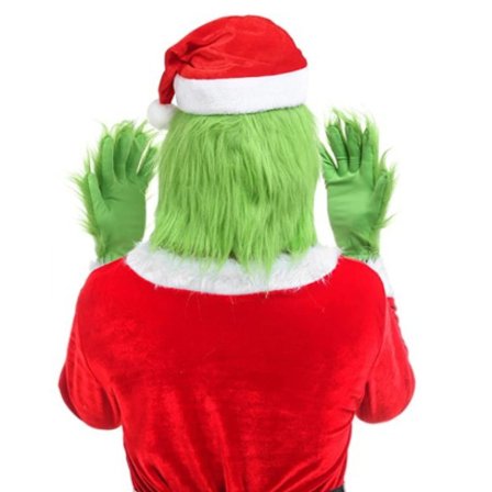 Christmas Green Hair Monster Mask Party Grinch Glove Grinch Mask