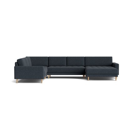 Mondo U-Form Sofa, wendbar, Hygge Dunkelblau, einfarbig, modernes Design, bequeme Polsterung, 83cm Höhe, großzügige Wohnlandschaft