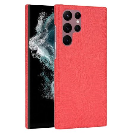 Croco Etui Samsung Galaxy S22 Ultra - Rød