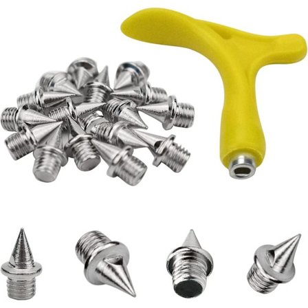 Pigsko 1/4 tomme til herresko, rustfrit stål, udskiftning med skruenøgle til ungdoms cross country sportsløb (48 stk)