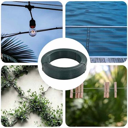 vidaXL Stagtråd 250 m 2,3/3,8 mm stål svartgrön