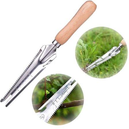 Manuell ogräsrensare i rostfritt stål, handhållen ogräsrensare med måttband, manuell ogräsrensning
