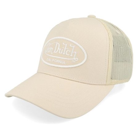 Von Dutch - Beige trucker Keps - Oval Patch Beige/White Trucker @ Hatstore
