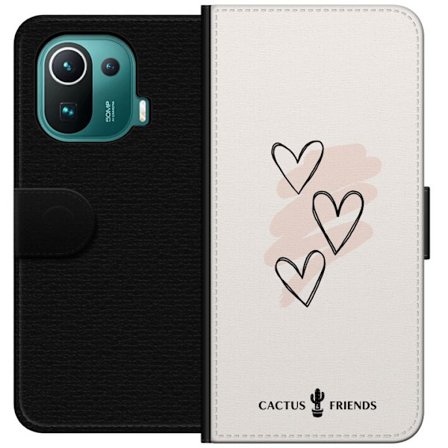 Kompatibel Tegnebogsetui til Xiaomi Xiaomi Mi 11 Pro Cactus and Friends - Soft Romance Sketch