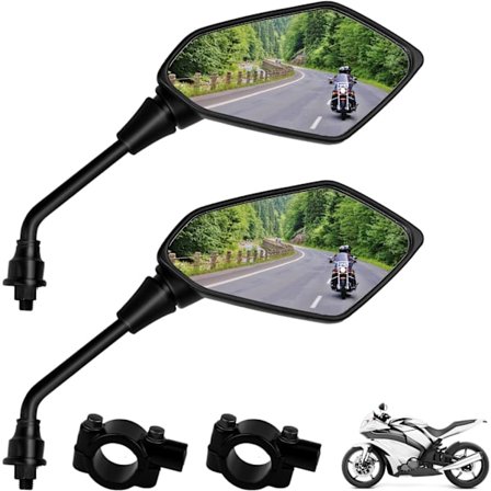 Universelle Motorcykelspejle Scooterspejle: Universelt Sidespejl med 10 mm Bolt 7/8 Tommer Styrbeslag Spejl, Klarhed