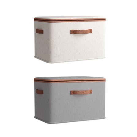 Stor Hopfällbar Klädförvaringskorg i Tyg med Lock för Byxor Grå