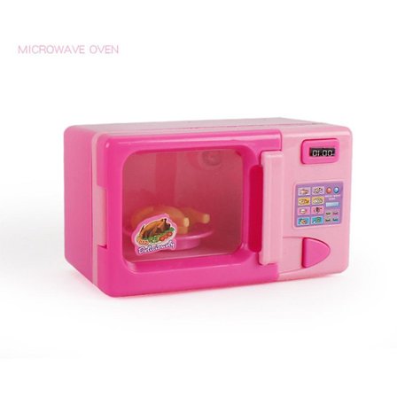 Legetøjsmikrobølgeovn med elektrisk belysning til børn - Simuleret husholdningsapparat til rolleleg