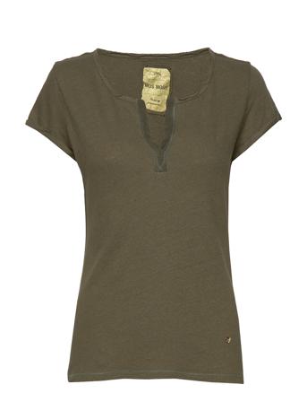 Troy Tee Ss T-shirt Top Grøn MOS MOSH