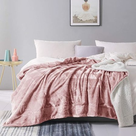 Soffa filt – 3D jacquard mjuk varm dekorativ filt – bekväm, plysch, fluffig, fluffig rosa sängfilt, soffa, 130 * 180cm