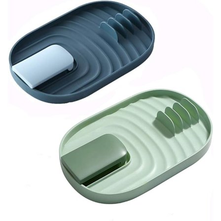 2 Styk Foldbare Låg Holdere, Køkken Redskab Hvile Stativ, Køkken