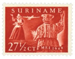 Nederland - luchtpostzegel Paramaribo-Amsterdam 1949 (nr. LP 31, postfrisk)