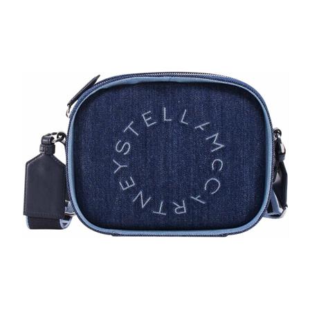 Stella McCartney Logo Shoulder Tas , Blauw , Dames , Maat: ONE Size Schoudertassen