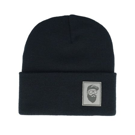 Bearded Man - Ble cuff Beanie - Cap Man Patch Navy Beanie @ Hatstore
