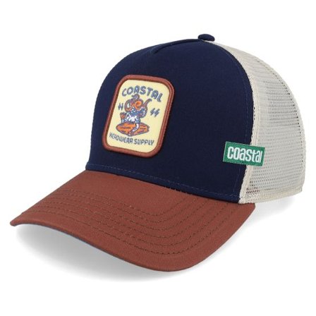 Coastal - Blå trucker Keps - Headwear Supply Navy/Wood Trucker @ Hatstore