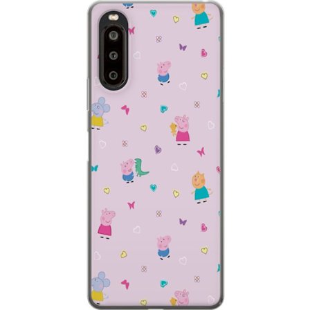 Kompatibel Mobilcover til Sony Xperia 10 II Mor Gris med baby elskende Peppa Pig illustration i bløde farver til børnemotiver