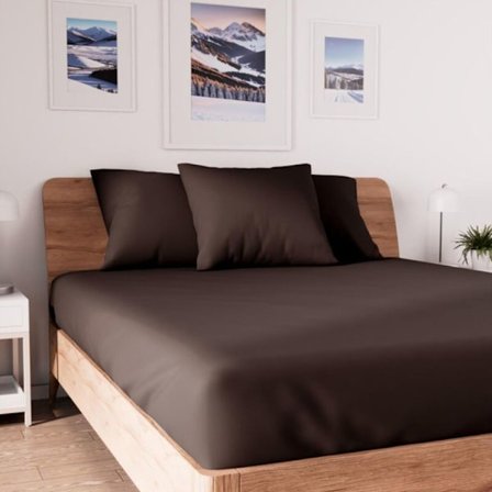 Bomulls Stretchlaken 120x200 cm Brun - - Stretchlaken - - Brun brun brun