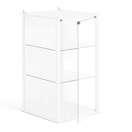 Glasvitrine, wandmontiert, 920x500x500 mm, weiß