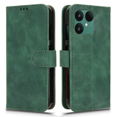 Læderetui til Fairphone 6, hudvenlig, anti-drop, pung, flip-telefoncover, grøn [BR]