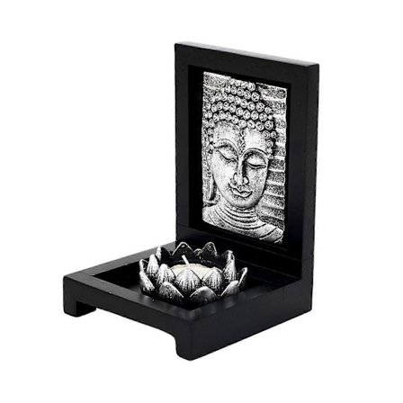 Buddha Ansikte Ljusstake, Hantverk Samlarobjekt Skulptur Ljusstakar Zen Trädgård Dekor för Bordsdekoration Festivaler Gåva Öppen spis Hotell