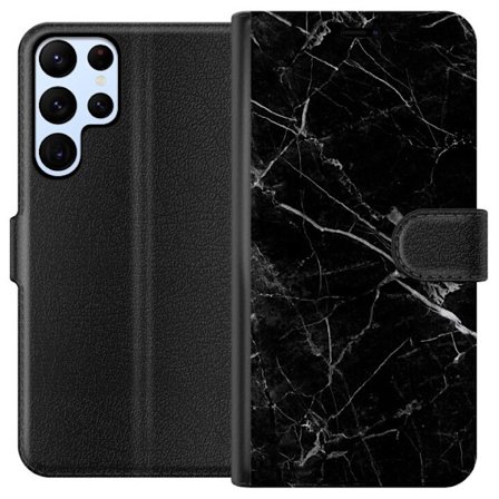 Kompatibelt Plånboksfodral till Samsung Samsung Galaxy S22 Ultra 5G Svart marmor
